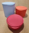 Set Of 3 Tupperware Basic Bright Round Canister  Containers