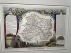 Vintage Hand Colored Antique Map Of The Department Of Marne  France Circa 1852