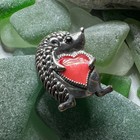 Hedgehog Pin Lapel Brooch Enamel Heart Ladies Girls Cute Animal Gift 925