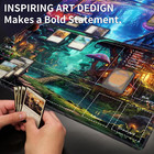 Playmat With Zones For Mtg Card Game Playing  24 x14  Commander Deck Gaming Desk