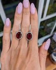 10 65ct Oval Cut Natural Red Ruby Diamond Earring Stud 14k Solid White Gold