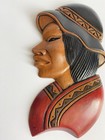Vintage Native American Wood Wall Women Portrait 6 5   h