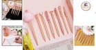 Elegant Rose Gold   Crystal Ballpoint Pen Set - 8 Pcs For Journaling   Gifting