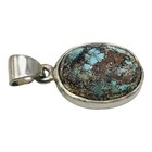 Untreated Persian Matrix Turquoise 925 Sterling Silver Pendant  0698 
