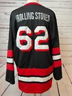 Rolling Stones Hockey Jersey Signature Tongue 62 Sewn 2017 Mens Medium Stitched