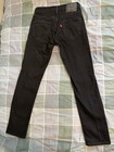 Levi   s Men   s Black Dark Wash Straight Fit Cotton Denim Jeans Mid Rise Button
