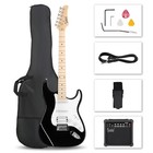 Glarry Full Size 39  Gst Electric Guitar With Amp case accessories Pack Black