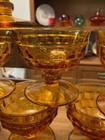 Set Of 12 Vintage Indiana Amber Whitehall Cubist Footed Sherbert Dish