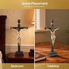 10 8  H Jesus Crucifix Statue - Resin Standing Wall Cross Decoration  Praying Re