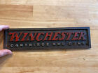 Winchester Sign Plaque Cast Iron Gunsmith Rifle Gun Collector Ammo Metal Patina