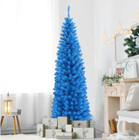 6 Feet Blue Pencil Christmas Tree Artificial Slim Christmas Tree Skinny Xmas Tre