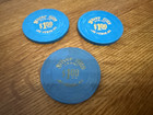Lot Of 3 Vintage Silver City Casino Las Vegas Nv  1 Poker Chips Blue Obsolete