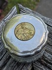 Vintage Vanity Dresser Powder Jar A Girl And Her Horse Glass W  Metal Lid