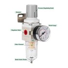 1 4  Npt Compressed Air Filter Regulator Combo  Air Compressor Water Separato   