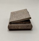 Vintage Silver Plate Scrolling Floral Pattern Decorative Snuff Box Pill Box