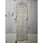 New York Company Lace Overlay Jumpsuit Wide Leg Long Sleeve Beige Size L