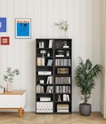 Dvd Rack Tower  8-tier Cd Cabinet With Adjustable Shelves Dvd Storage Shelf F   