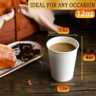 12oz Disposable Paper Coffee Cups With White Lids Hot cold Coffee Cup Leak-proof