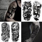 82 Sheets Temporary Tattoo For Men Women Adults  Include 12 Sheets Black 3d H   