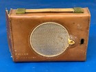 Vtg 1959 Philco T78-124 Portable Transistor Leather Cover Am Radio Parts Repair