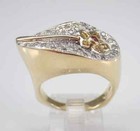 1ct Round Cut Moissanite Estate Vintage Engagement Ring 14k Yellow Gold Plated
