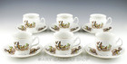 Bernadotte Czech Duck Game Bird Wildlife Cups And Saucers Set Of 6 Mint