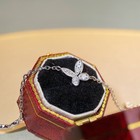Moissanite Butterfly Bracelet Hearts   Arrows S925