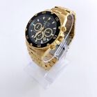 Classic Bulova Gold black Marine Star Chronograph Men Quartz 98b406 Watch 41 5mm