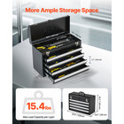 Tool Box 20 5-inch Portable Metal Tool Box With 4 Drawers Tool Organizer Black
