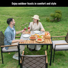 5 Pieces Patio Dining Table Set Rattan Garden Outdoor Conversation Furniture Set