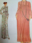 Vogue 7268 Gown Dress Sewing Pattern Ladies 12 Cut Vtg Flowy Long Maxi Loose