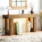 63   Farmhouse Console Table With Power Outlets And Motion Sensor Light