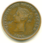 New Brunswick 1 2 Penny 1843  Love Token Engv d 1875 Unique Primitive Lotmar9176