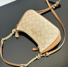 Coach Ca548 Teri 24 Shoulder Bag In Signature Canvas Brown gold light Brown New