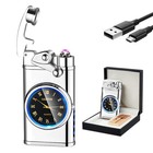 Rechargeable Usb Electric Lighter - Flameless Windproof Double Arc Plasma  Led D