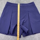 Rlx Ralph Lauren Womens Pleated Golf Shorts Navy Blue Performance Stretch Sz M