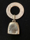 Vintage Sterling Silver Baby Rattle Pink Teething Ring