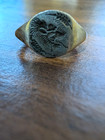Ancient Late Byzantine Empire Silver Ring Lion   Wheat Stalks Size 7 Authentic