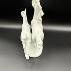 Porcelain Horse Figurine White Two Running Horses Gdr Crown Mark