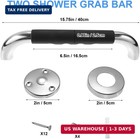 2 Pack Grab Bar Rail Anti-slip Bathroom Shower Grab Bars For Seniors Elderly Wal