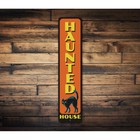 Haunted House Black Cat Metal Sign