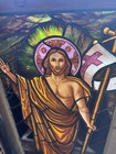   Antique Stained Glass Church Window Jesus   27 X 57   Architectural Salvage