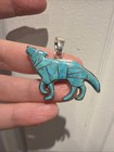 Sterling Silver Turquoise Wolf Pendant