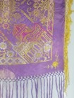 Vintage Gorgeous Wwll Taj Mahal Silk Satin Piano Shawl 1940s Scarf 82x81cm