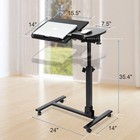  Laptop Desk Adjustable Height Laptop Stand Rolling Table Notebook W  4 Casters
