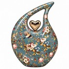 Vintage Floral Teardrop Adult Cremation Urn For Human Ashes Upto 200 Lbs Earns