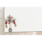 Artist Signed Vintage Pin Brooch Tree Leaf Red Beaded Tribal Numbered Binap