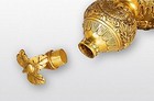 Feng Shui Brass Good Luck Gourd  wu Lou  Hu Lu  With Dragon Pattern Statue   