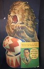 1930s Diecut Store Display Advertising Sign Circus Lion Camel Cigarettes Tobacco