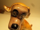 Rare Vintage Ceramic Hound Dog Figurine Brown   White Made In Japan 2 75   